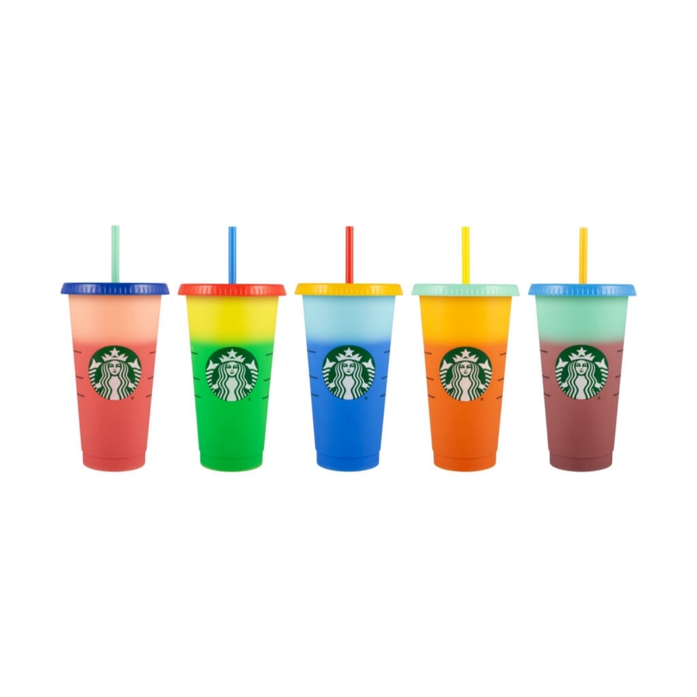 RARE Starbucks 2020 Color Changing Rainbow Cold Cups Limited Edition NWT